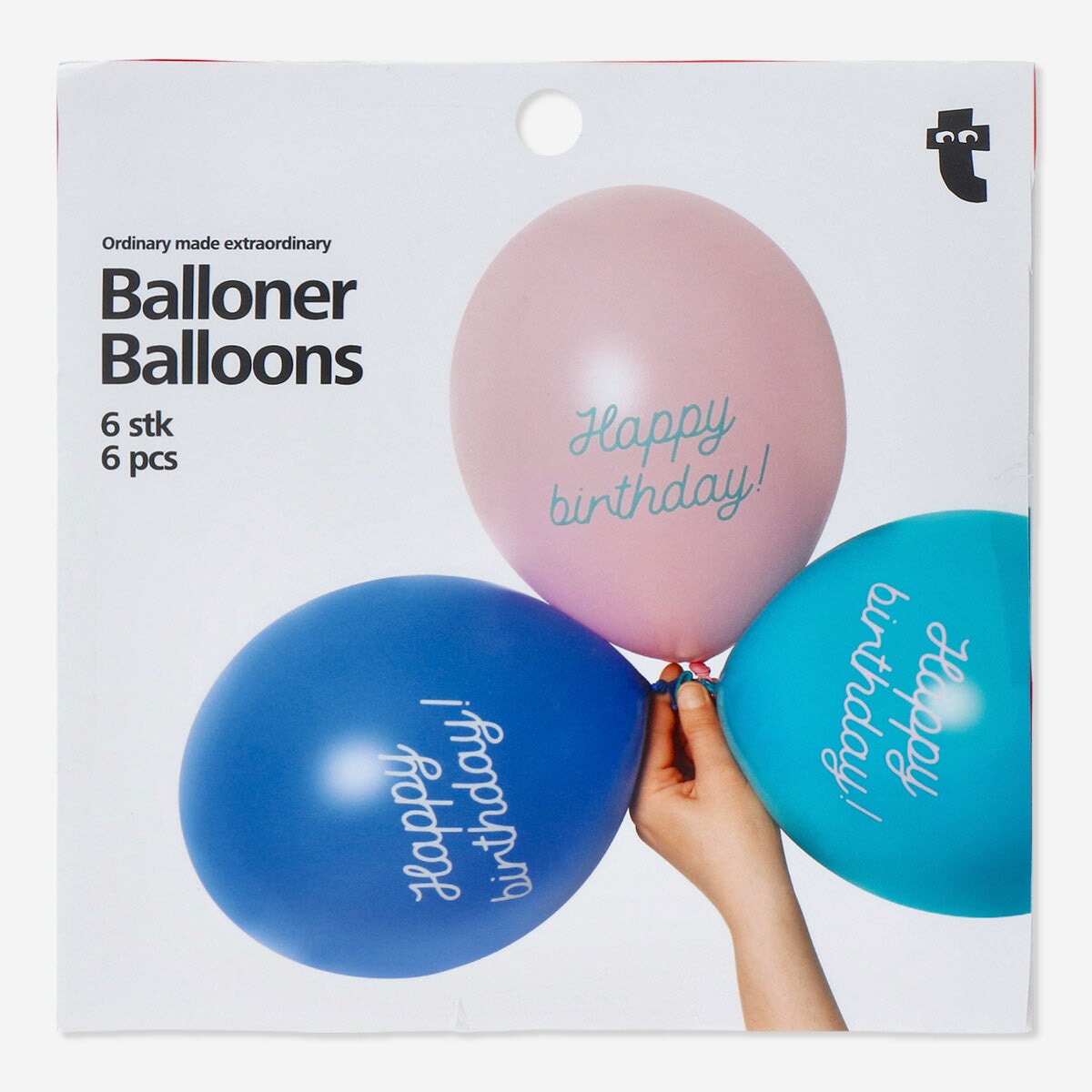 Happy birthday-balloner. 6 stk