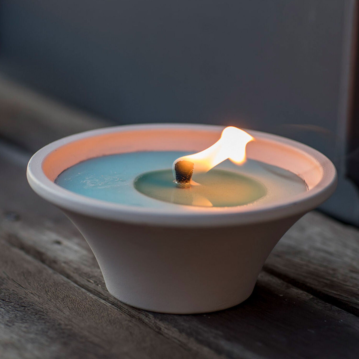 Spaas kaars in pot Denny blauw D 17,5 H 7,5 cm