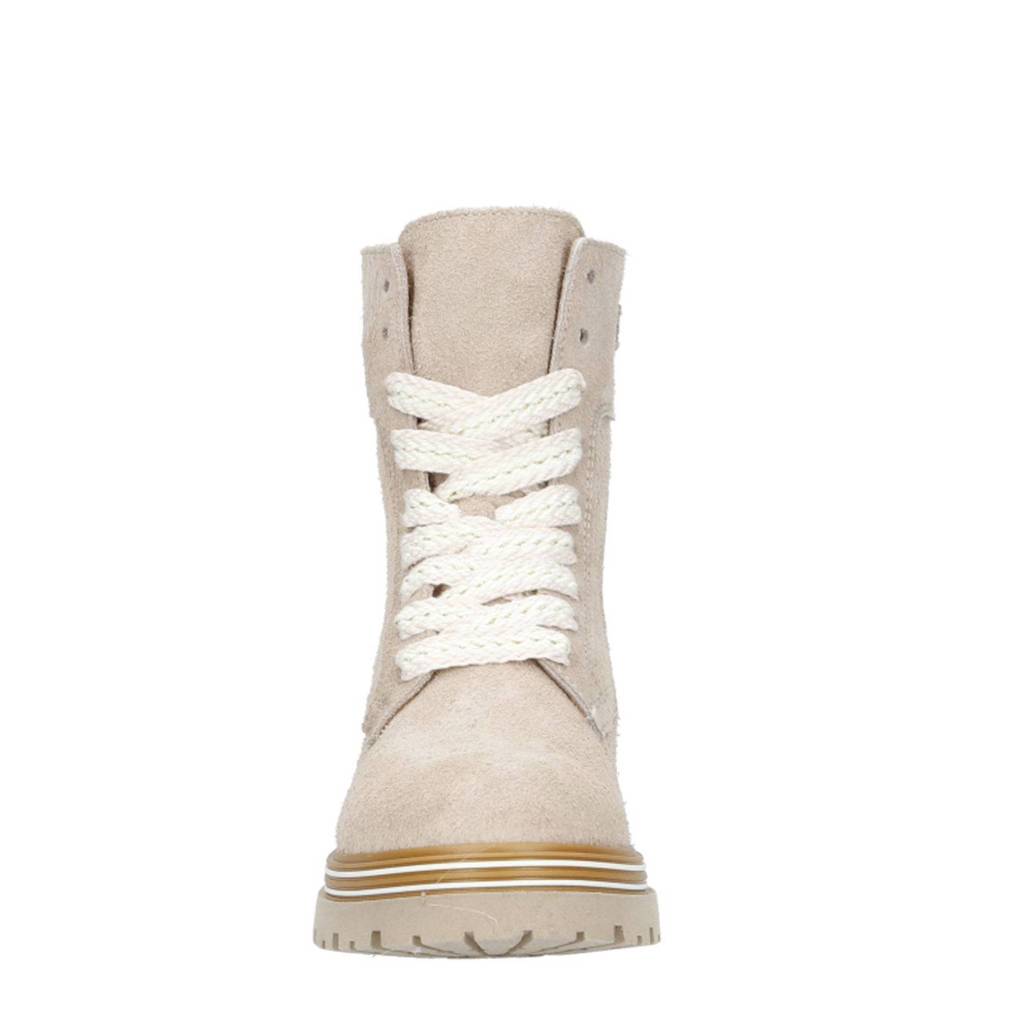 Hip suède veterboots taupe
