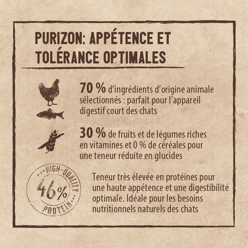 Purizon Sterilised Adult agneau, poisson - sans céréales ✓ pas cher