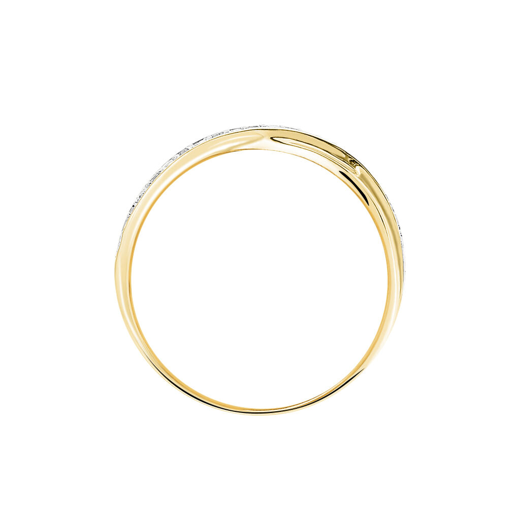 Bague Croisee Or Jaune Diamant