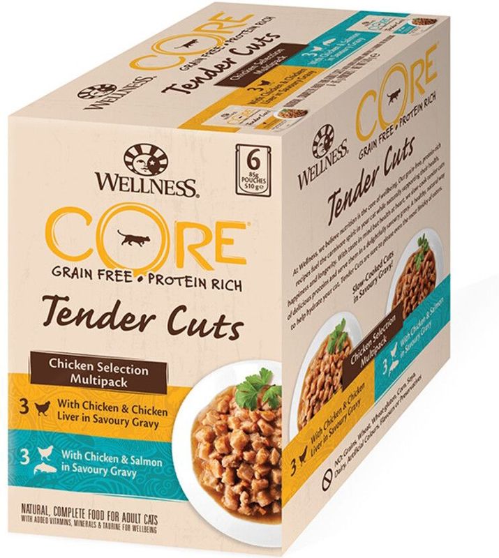Wellness Core Tender Cuts Chicken Selection - Katten natvoer -  6 x 85 g