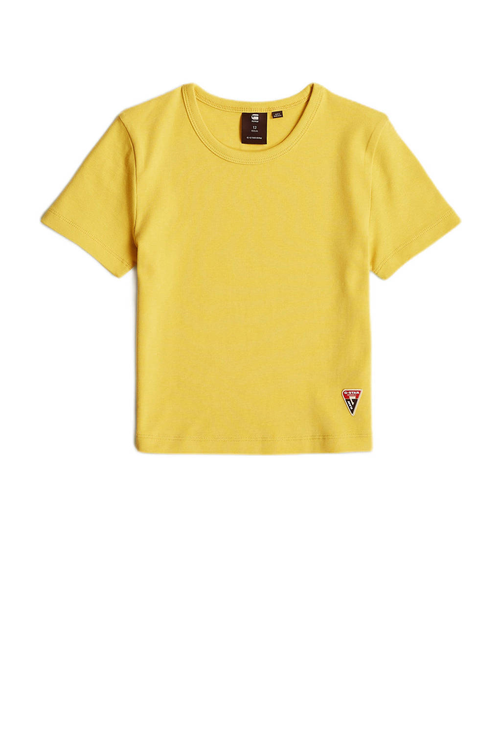 G-STAR T-shirt t-shirt s\s slim crop geel