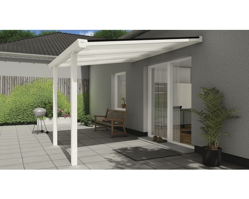 Easy Edition terrasoverkapping met opaal polycarbonaat, 300x250 cm, wit