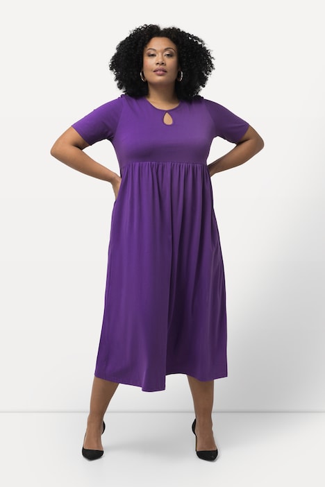 Jerseykleid, A-Linie, Rundhals, Halbarm, Taschen