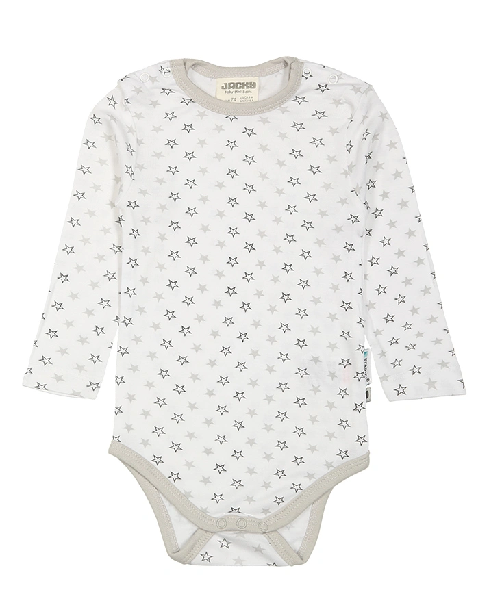 Langarm-Body BABY BEAR 2er-Pack in weiß/grau
