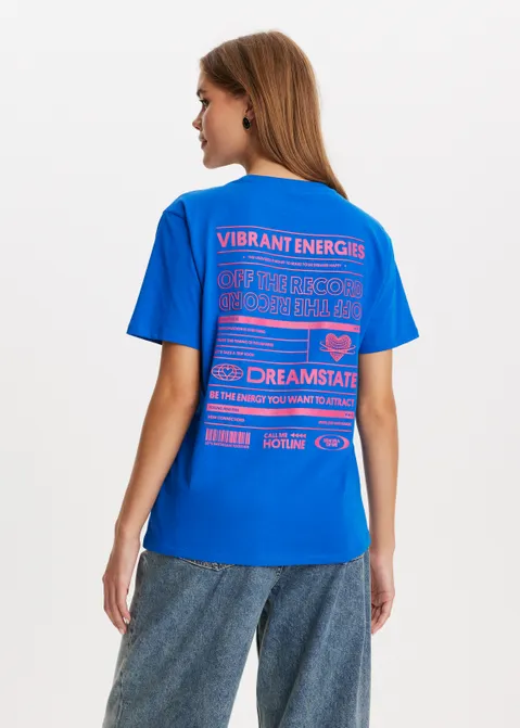 T-shirt met print mixed blauw (BLW.K)
