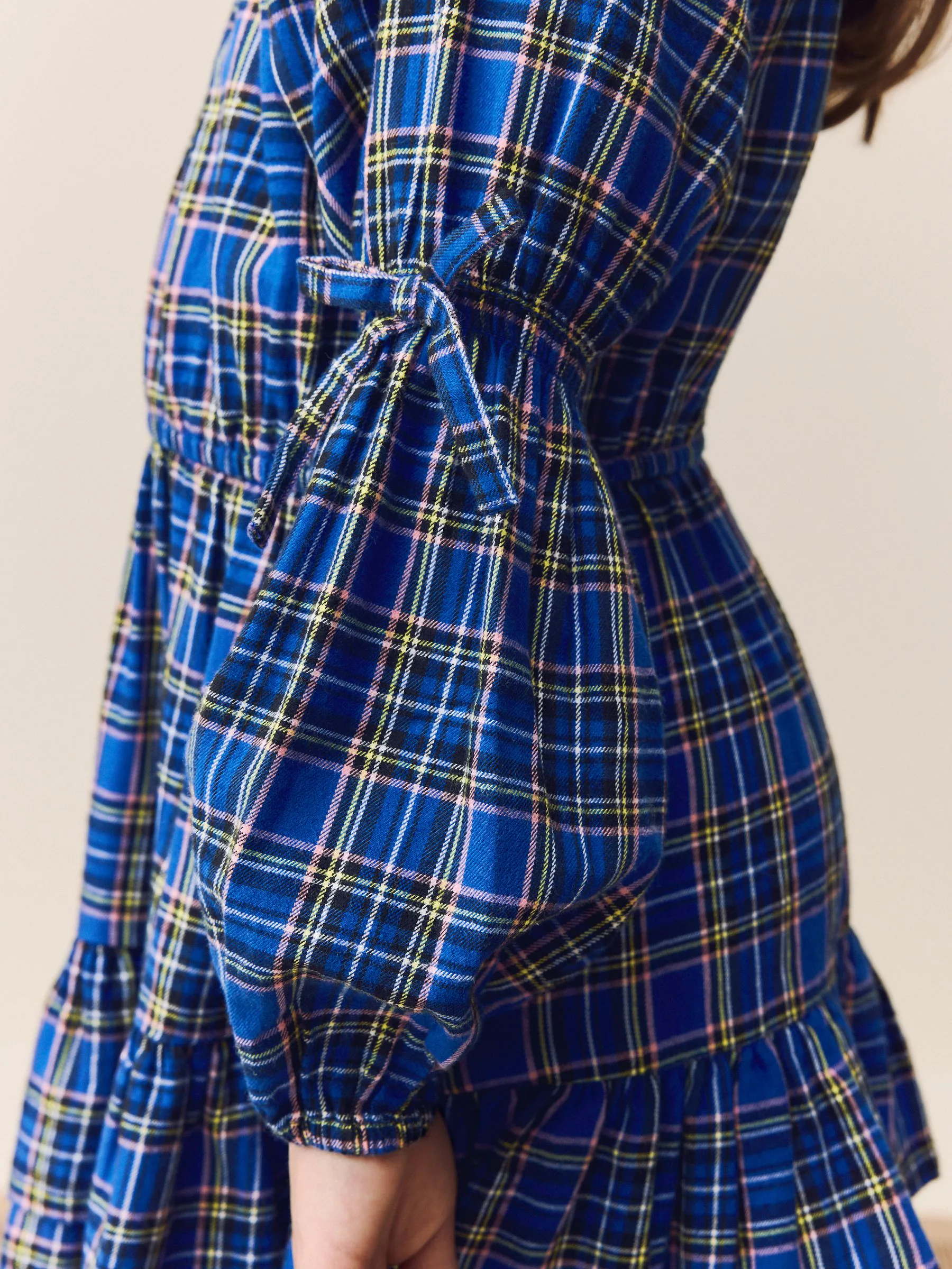 Blauw - Check Dress (3-16yrs)