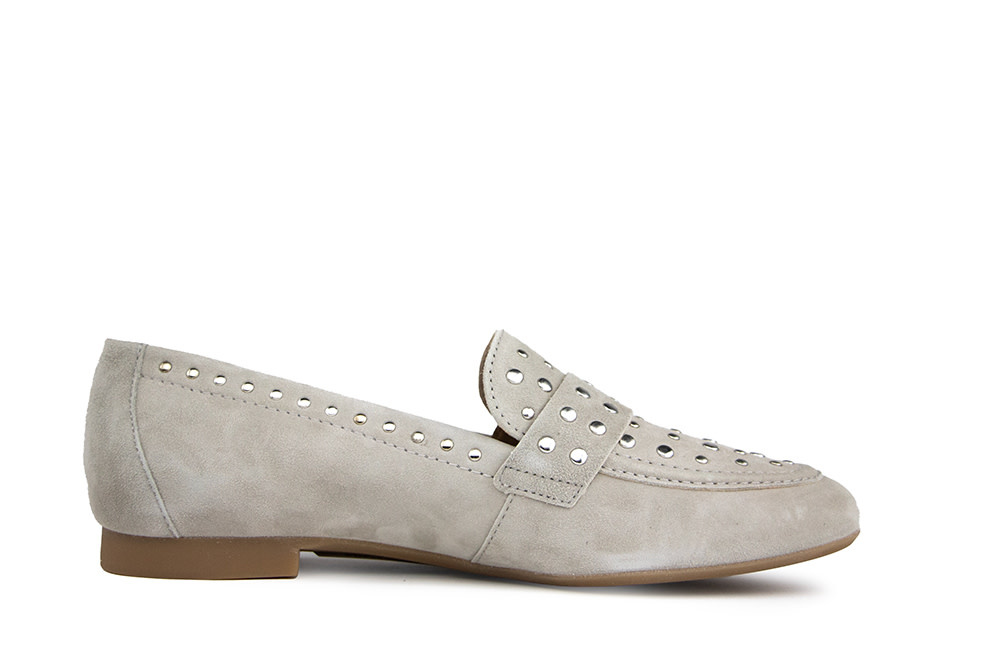Paul Green Loafer Studs Stone Samtziege