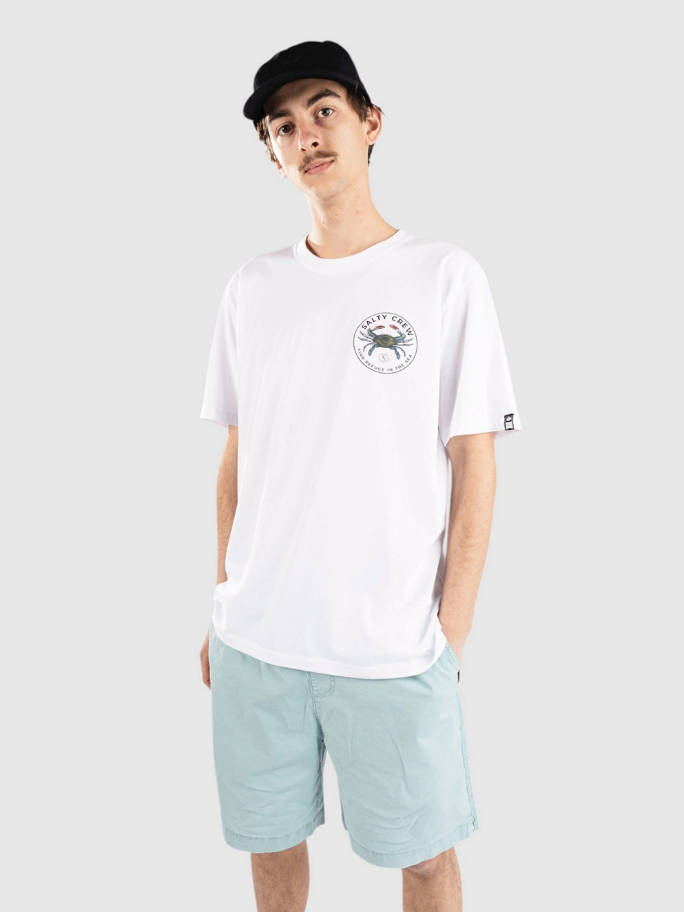 Salty Crew Blue Crabber Premium T-Shirt white