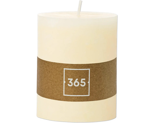 Rustieke pilaarkaars, Ø 8 cm, H 10 cm, paraffine, beige