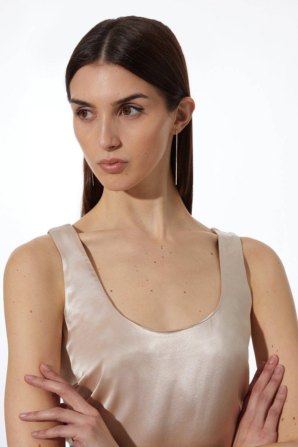 KarenMillen Haut à bretelles en satin tissé de viscose premium
