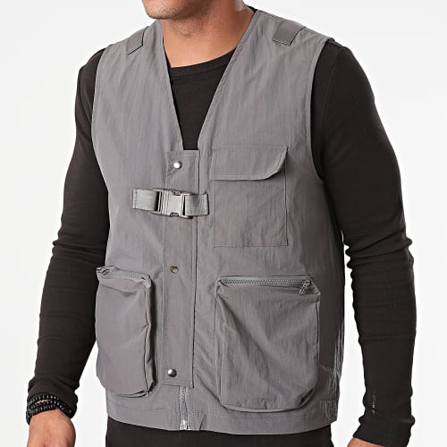 Veste Zippée Sans Manches 7050 Gris Anthracite