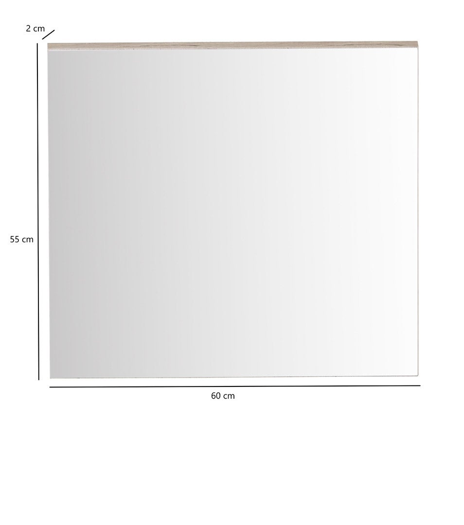 SetOne badkamerspiegel, rookzilver, spiegelglas. 60 x 2 x 55 cm