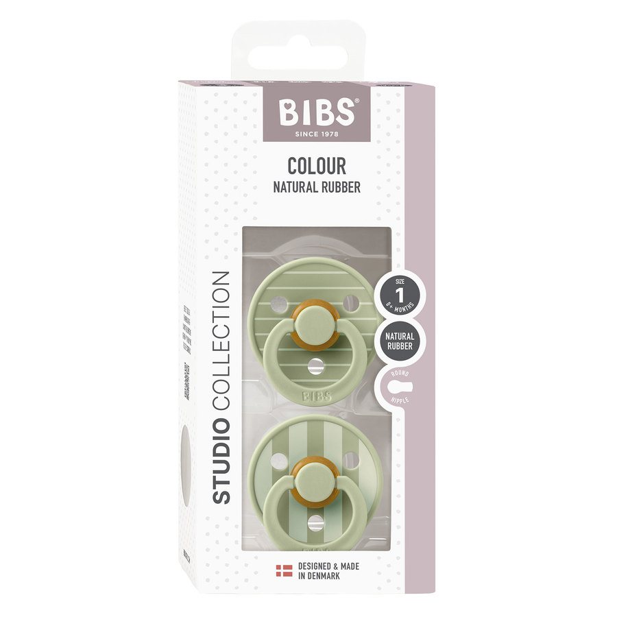 BIBS Pacifier Colour Latex Studio Collection Pin Sage Mix Size 1