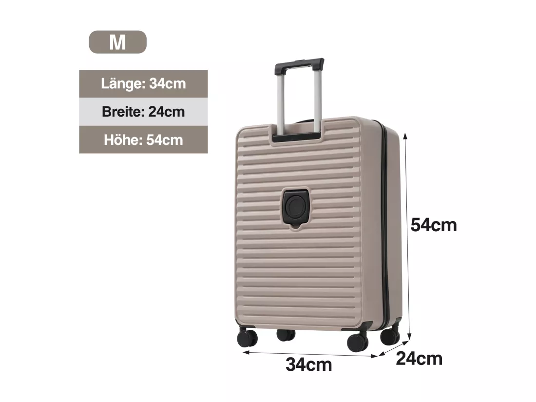 Bagage à main de 3 pièces 20&24&28 pouces– Front-Öffnungs-Design - ABS-Material - Serrure TSA - 360°Rollen-brun