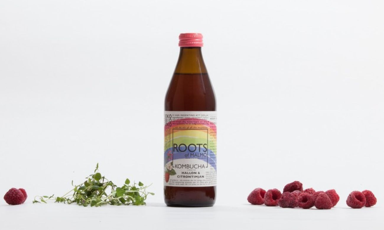 Kombucha Bringebær og Sitrontimian