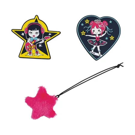 DerDieDas Wechselbuttons 3er Set Neon Star