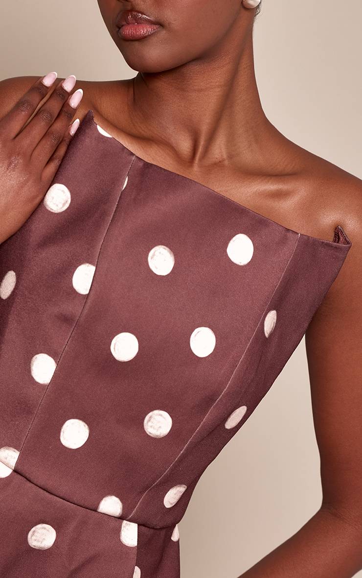 Chocolat Haut Bandeau Péplum Tissé Premium