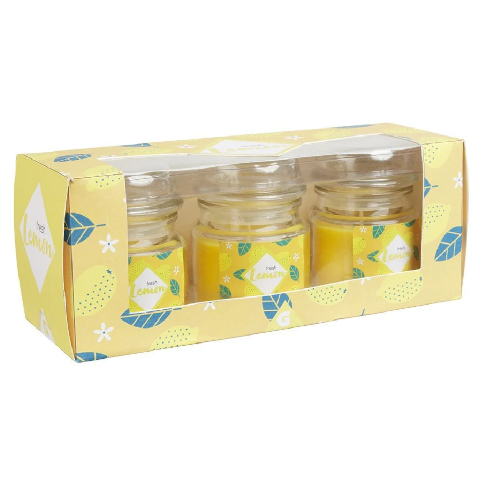 Bougie parfumée dans bocal en verre x3