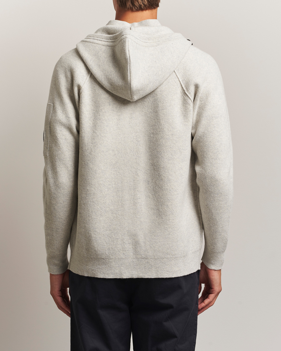 C.P. Company Knitted Lambswool Zip Hood Light Grey