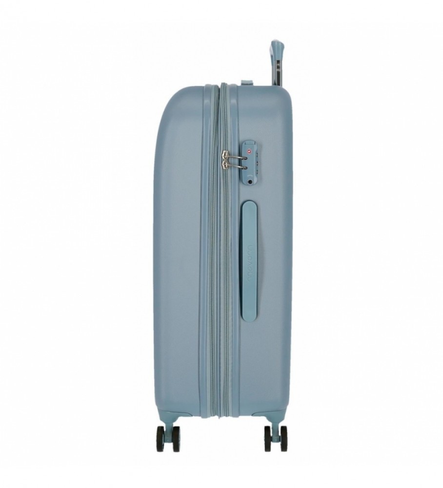 Mala rígida Movom Riga tamanho médio, azul claro - 49x90x27cm