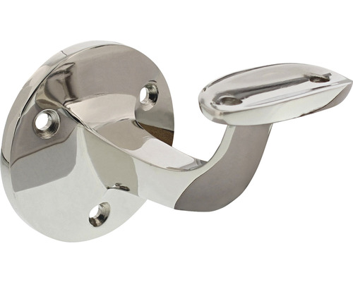 Ronde leuningdrager van nikkel met schroefgaten