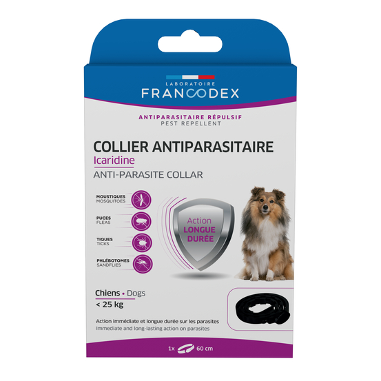 Collier Antiparasitaire Icaridine noir pour chien <lt/> 25kg