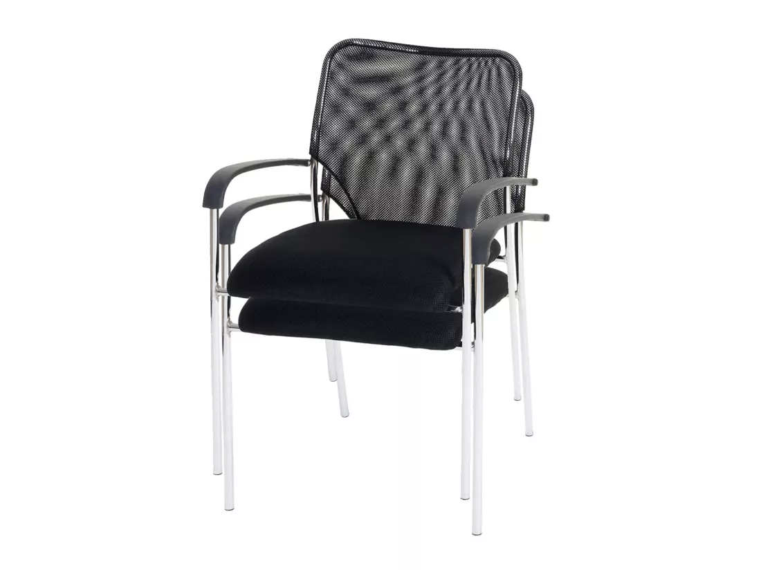 Chaise visiteur Tucson (lot de 2), siège noir, dossier noir
