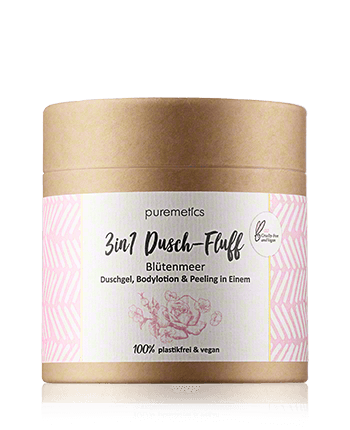 puremetics 3in1 Dusch-Fluff Blütenmeer - Duschgel, Bodylotion & Peeling in Einem 250g