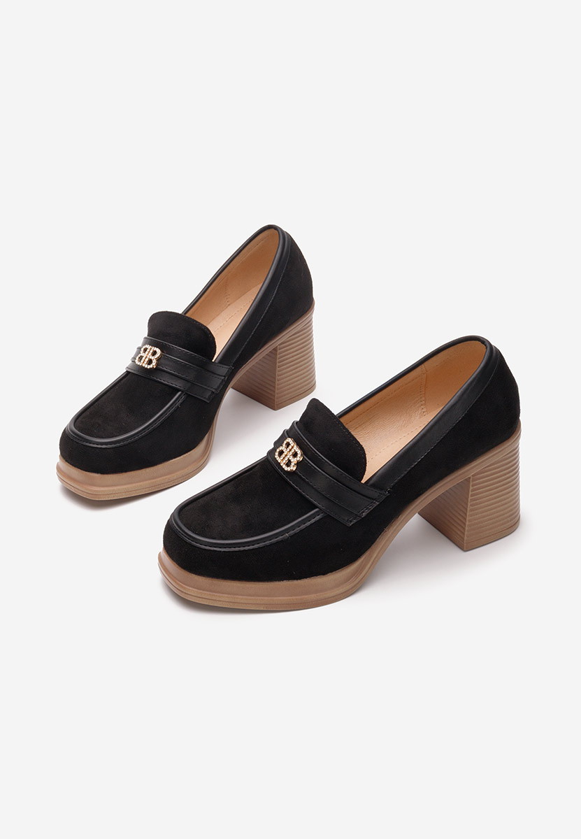 Mocassins à talon noirs Jonsia
