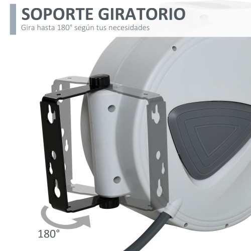 Carretel para mangueira de ar comprimido de 30 m, cinza