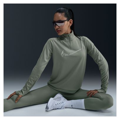 Haut 1/4 zip Nike Swoosh Vert Femme