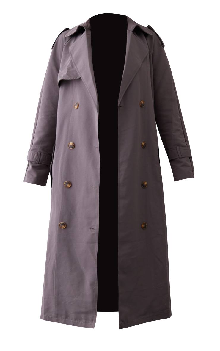 Charbon Trench-coat Petite Taille Avec Ceinture À Nouer