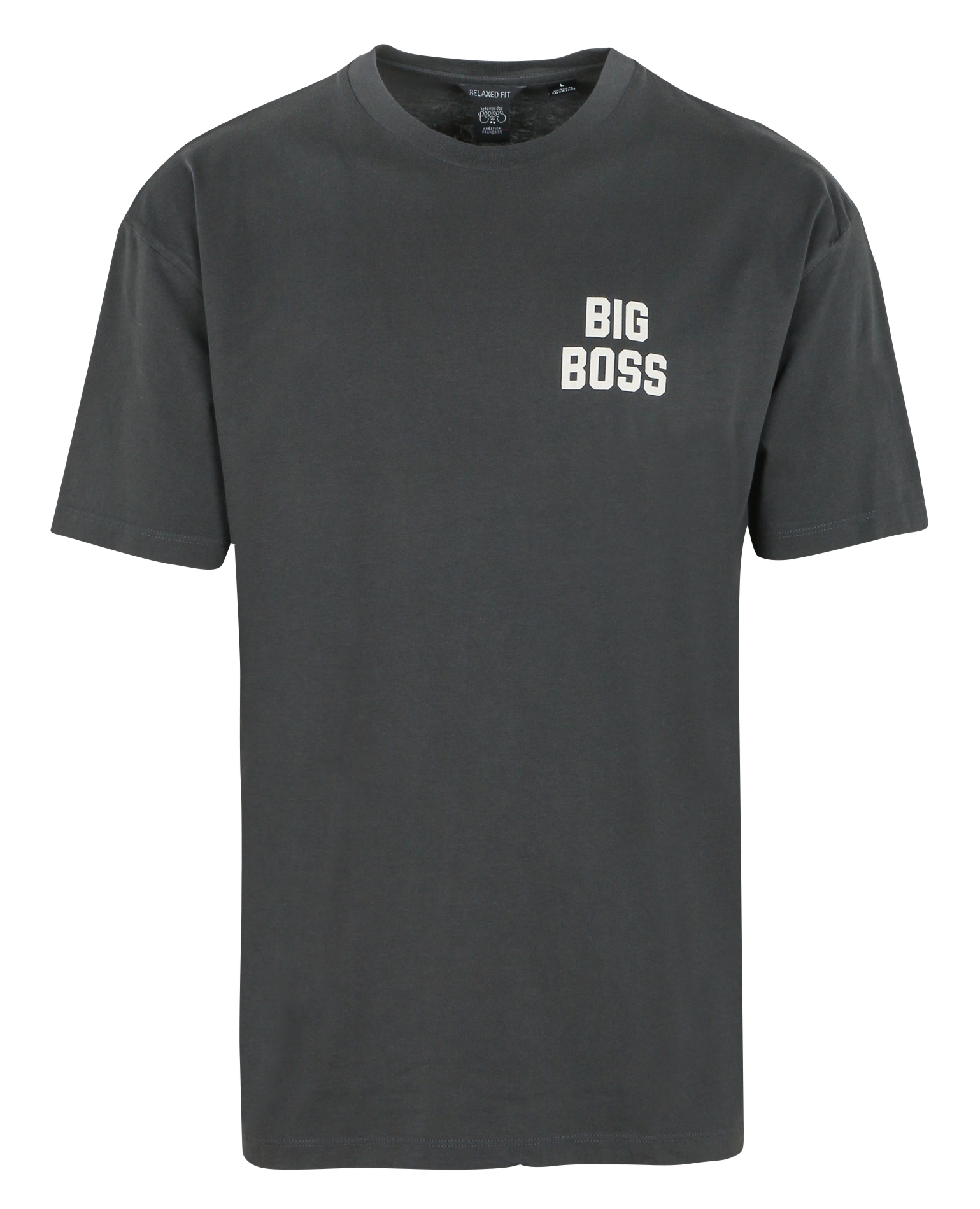 CLARKSON - Tee-shirt col rond ample en coton sérigraphié | Gris