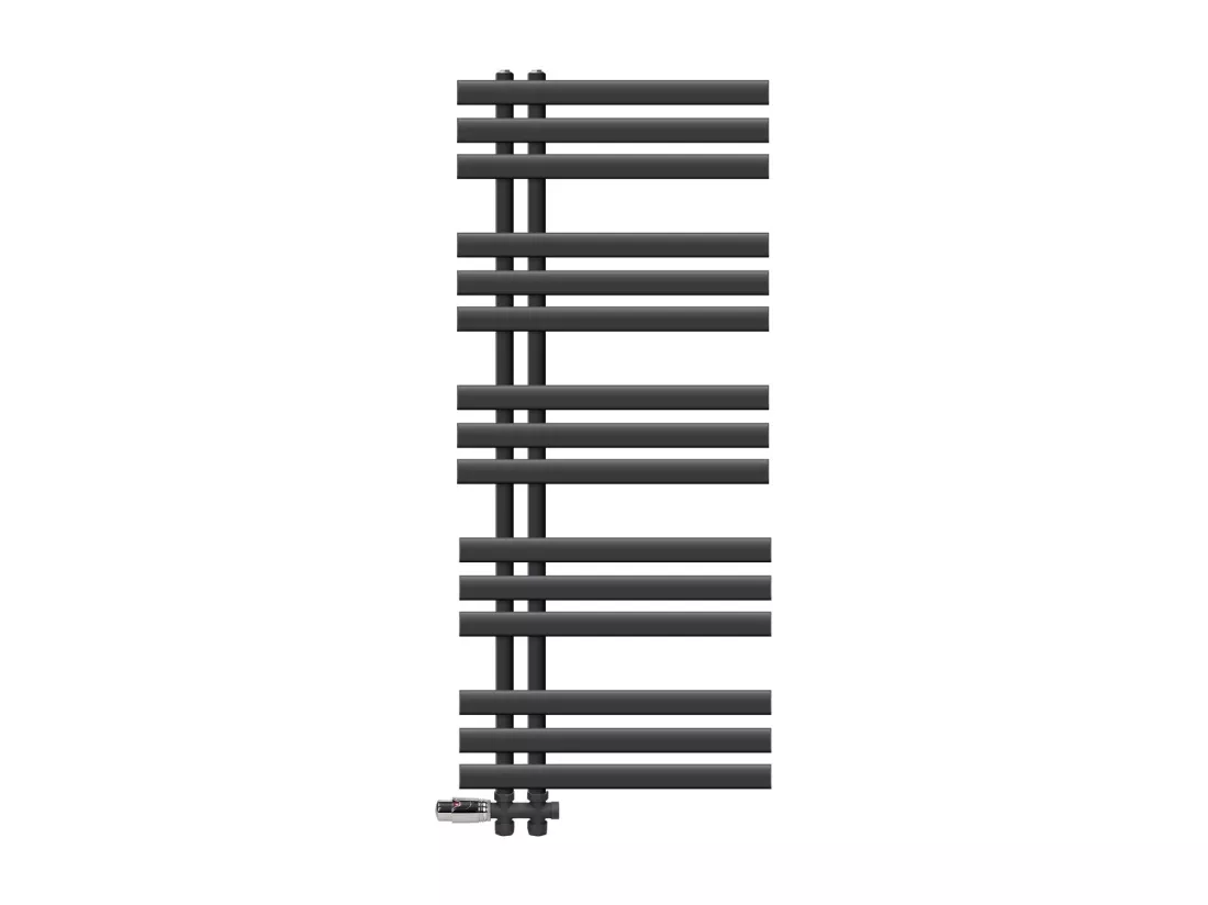 Radiateur salle de bain sèche-serviette anthracite raccordement au sol 50x120 cm