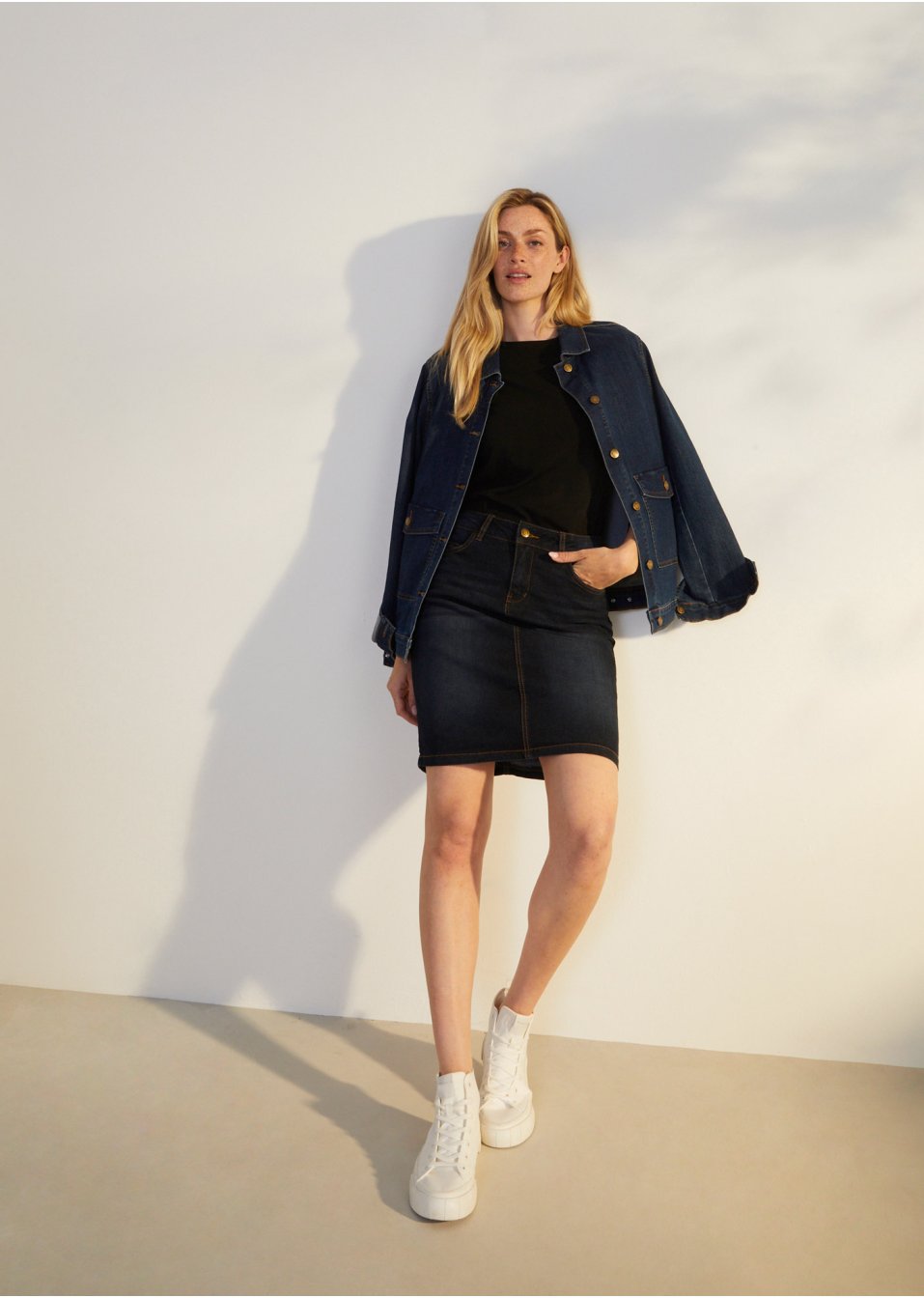 Jupe en jean extensible