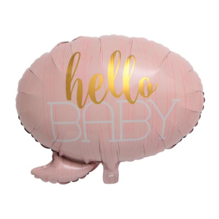 (60x45cm) Folien Luftballon Baby Shower / Geburt Sprechblase - Hello Baby