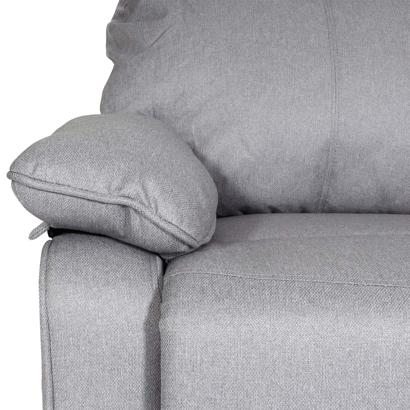 2er Kinosessel MCW-L93, Relaxsessel Fernsehsessel Sofa, Armlehne Liegefunktion Nosagfederung Stoff/Textil ~ hellgrau
