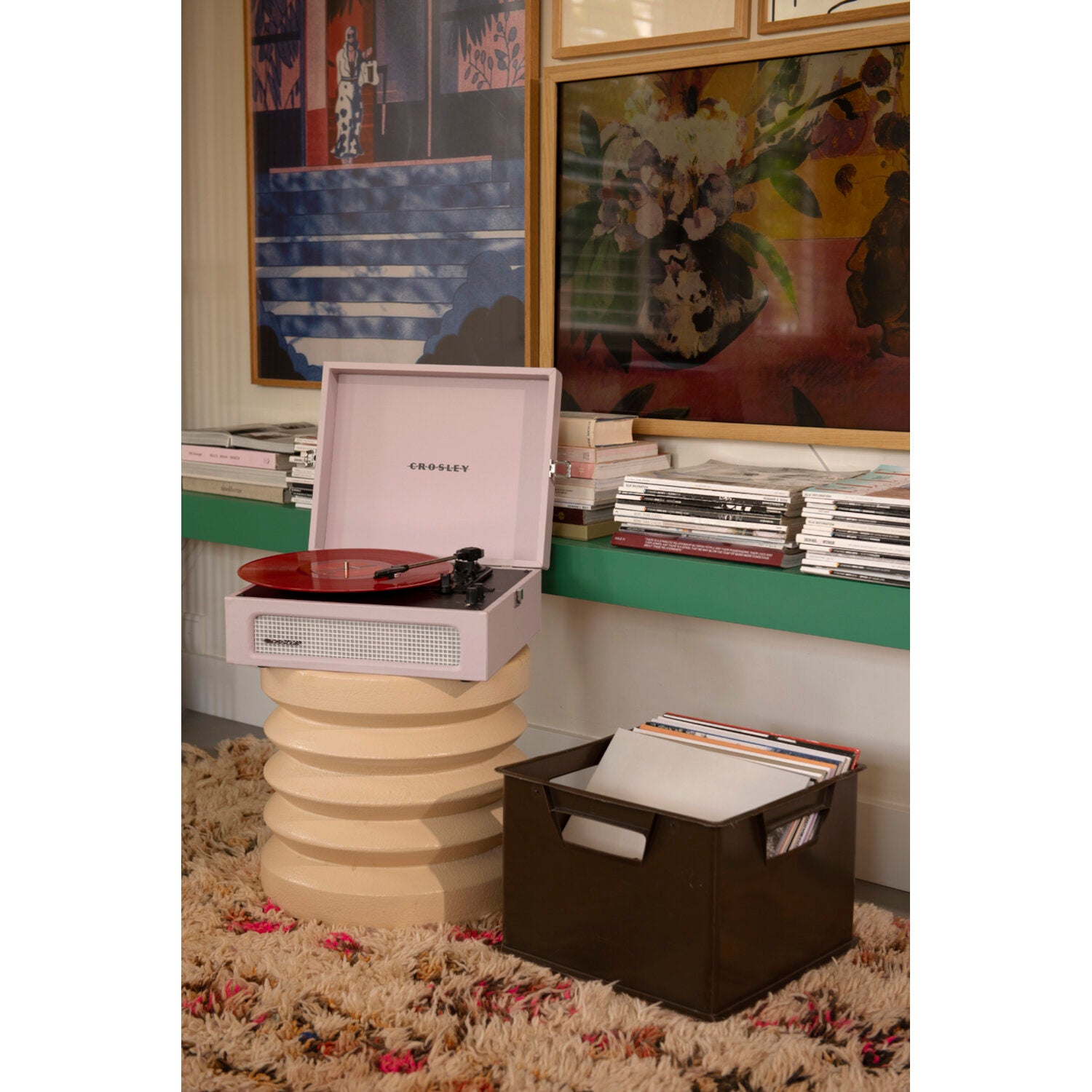 Crosley CR8017B-AM Voyager Amethyst Rose platenspeler met Bluetooth