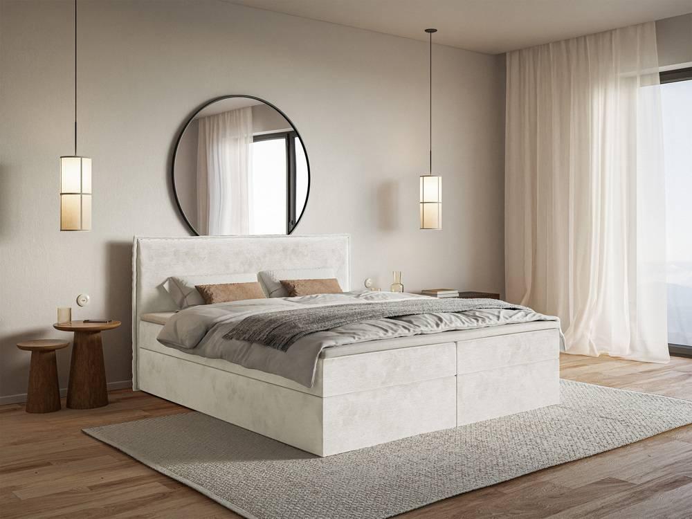 NADUVI Collection Boxspring Esmay velvet met opbergvak+topper 180x200