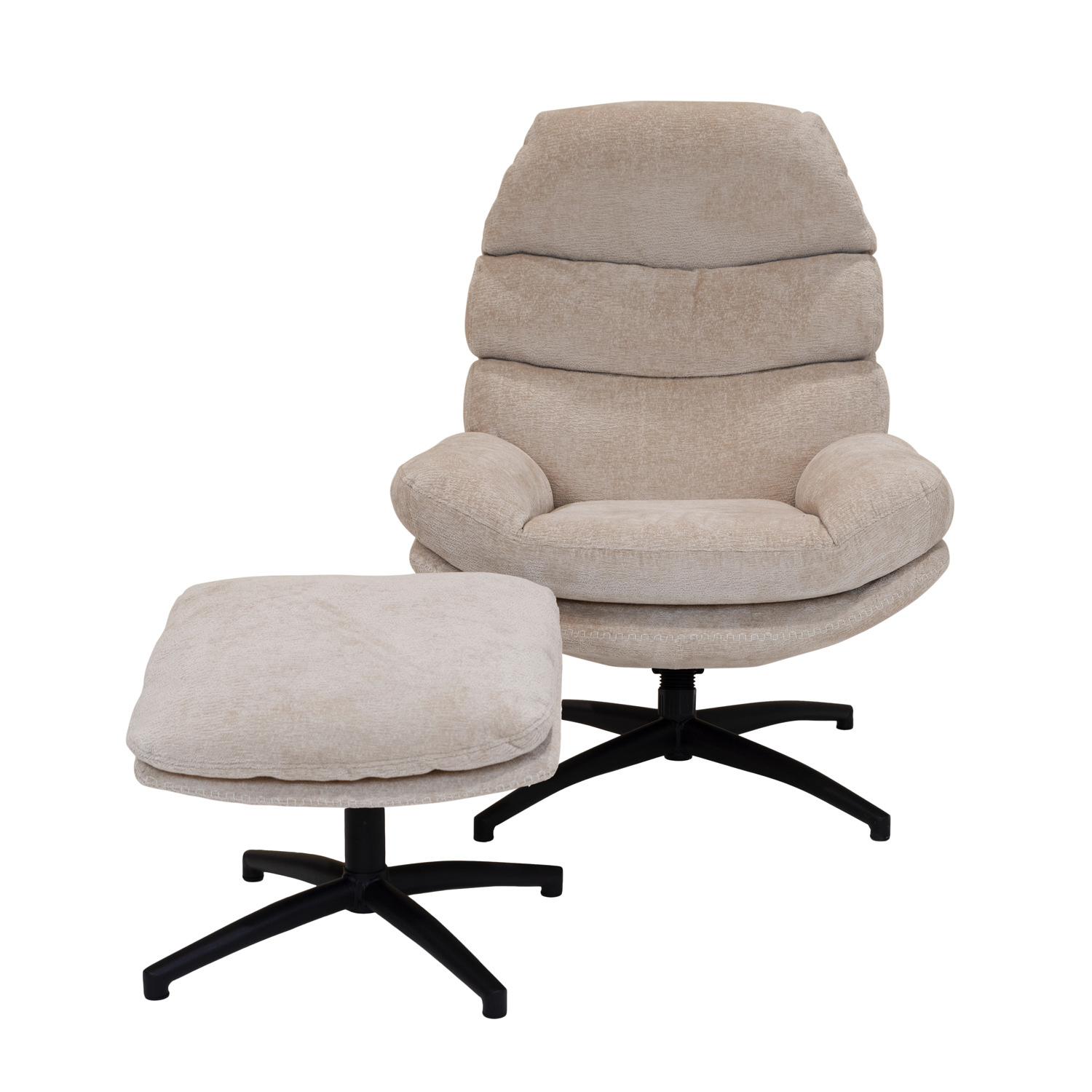 Relaxfauteuil met stool Jordi beige