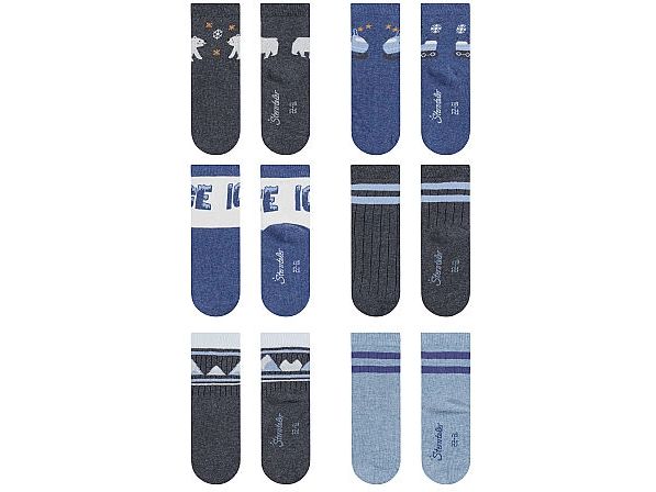Sterntaler Socken 6er Set Winter Jeansblau Melange Gr. 23-2 Socken für Kinder