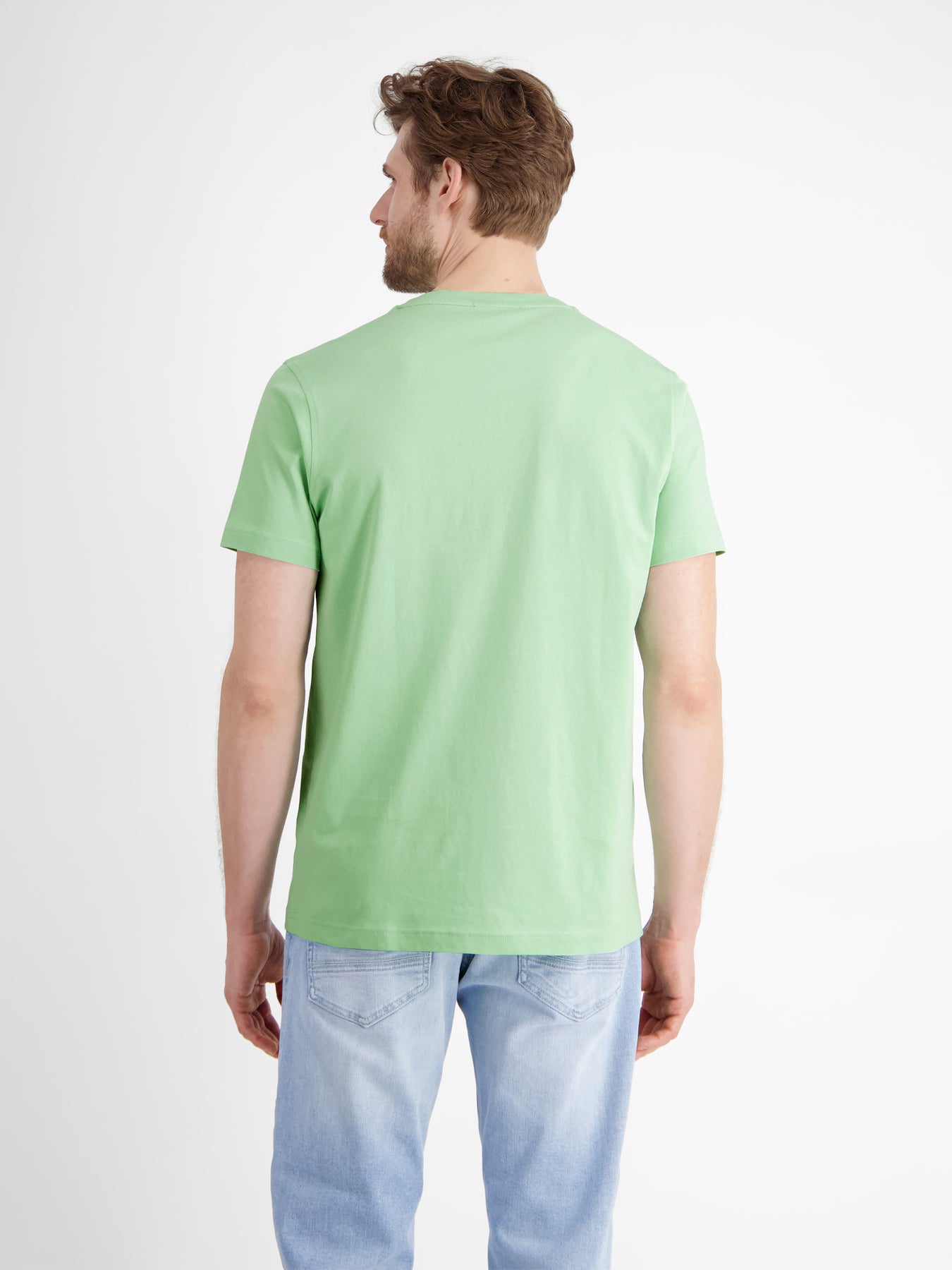 Basic T-Shirt mit Logostitch, unifarben
