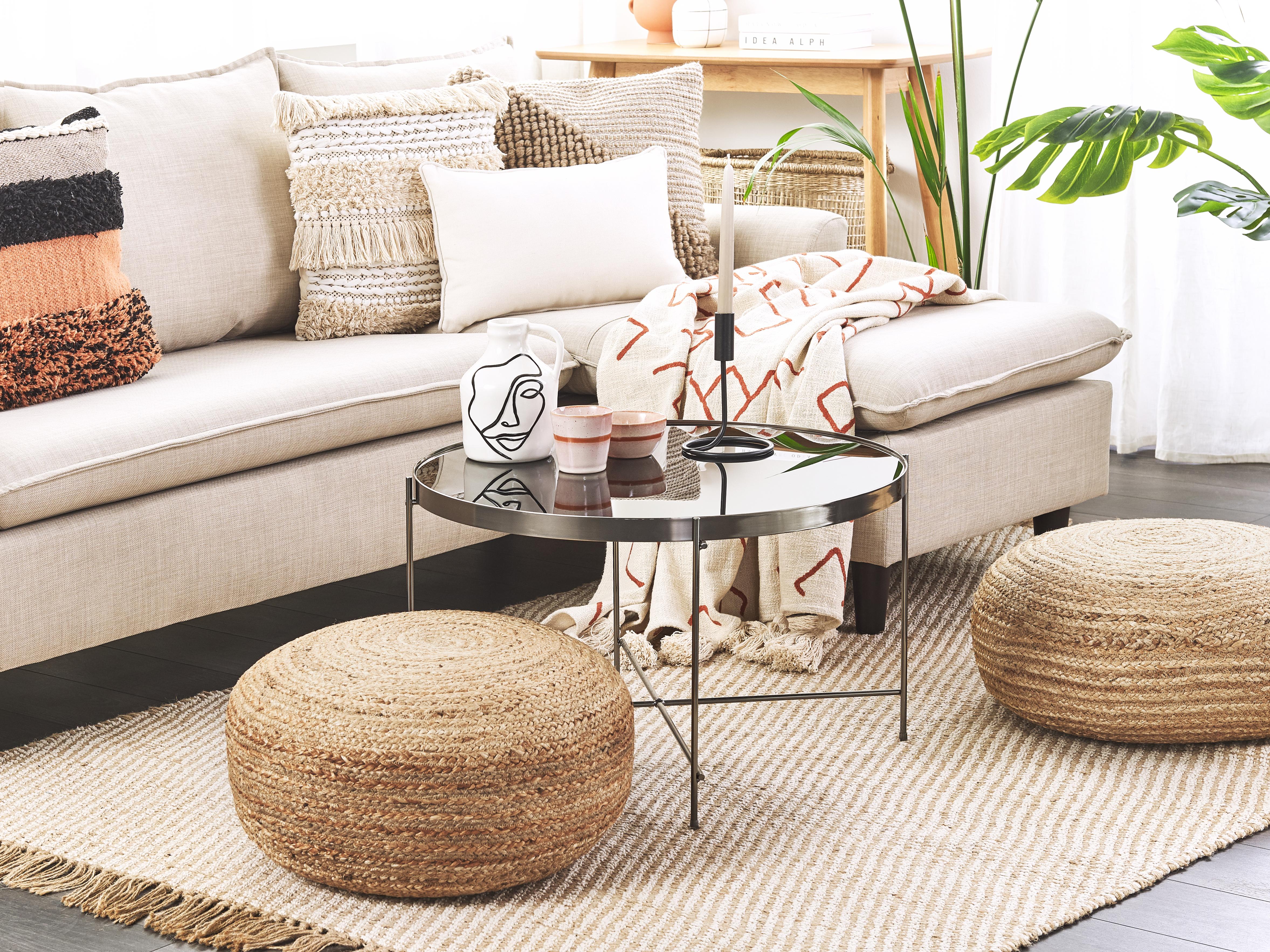 Poef TIFELT Jute Beige