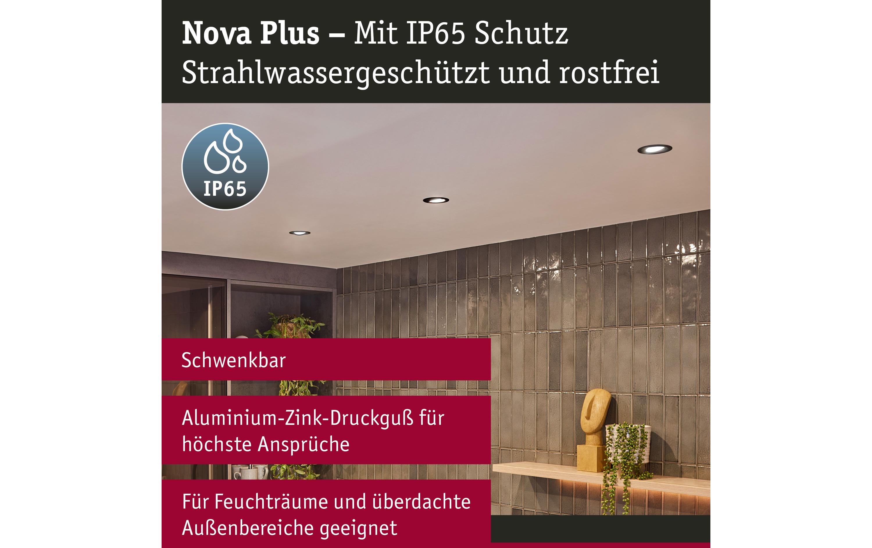 Einbauleuchte Nova Plus schwenkbar SchwarzIntelligenter Einbaustrahler