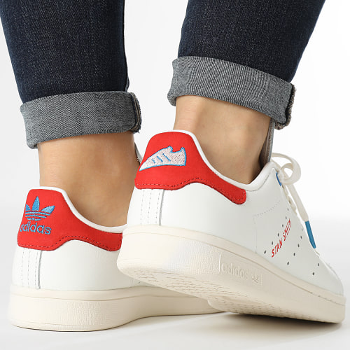 Baskets Femme Stan Smith ID4542 Cloud White Red Bright Blue