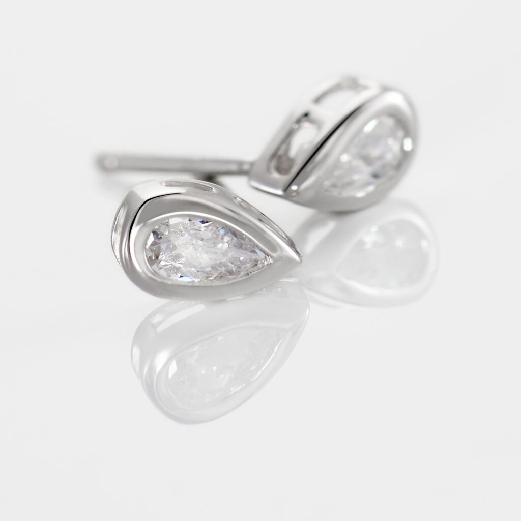 Boucles D'oreilles Puces Argent Blanc Muirgen Oxydes De Zirconium