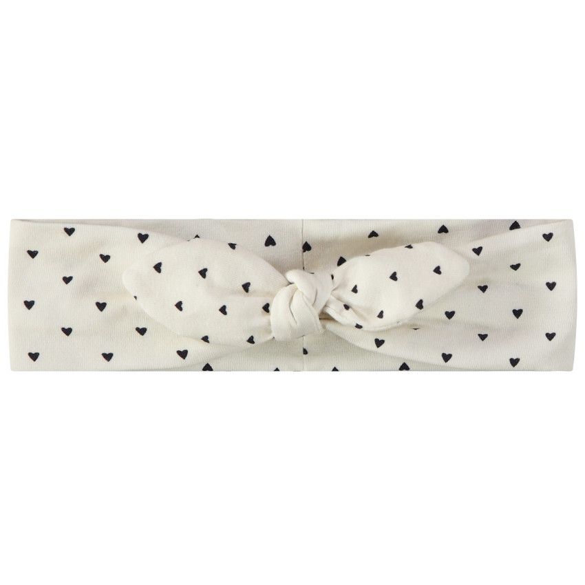 Bandeau effet noué imprimé fantaisie pour bébé fille - Ecru