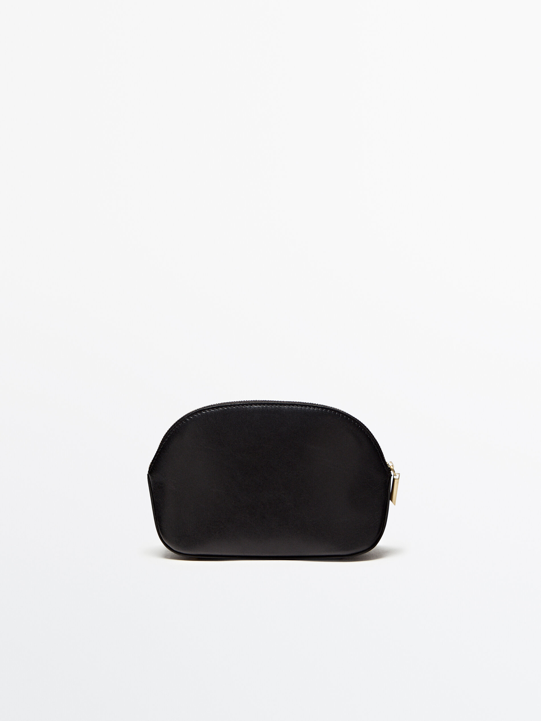Neceser piel napa cremallera - NEGRO